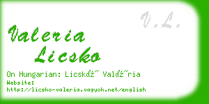 valeria licsko business card